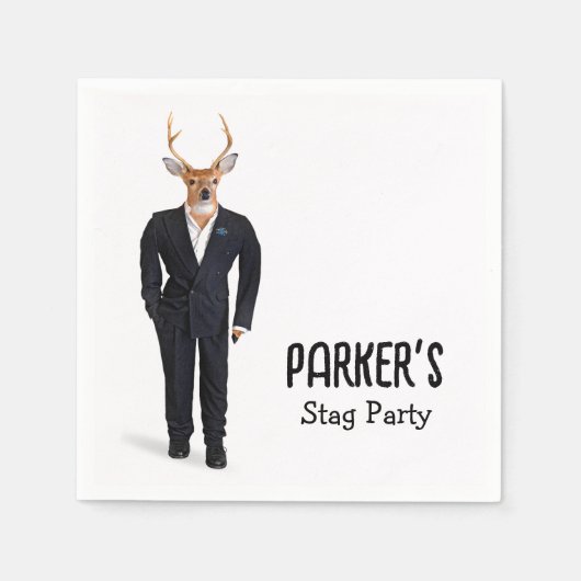 Buck in einem Tuxedo für Bachelor Party Serviette (Vorderseite)