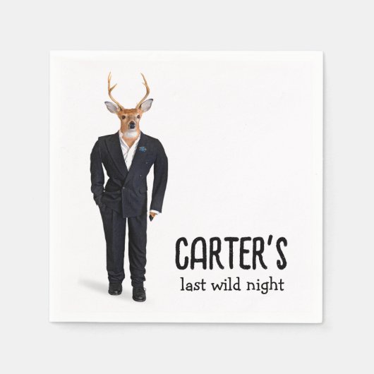 Buck in einem Tuxedo für Bachelor Party Serviette (Vorderseite)