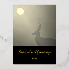 Buck in Moonlight Scene "Season's Greetings" Folien Feiertagskarte