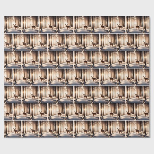 Buck in Winterwald Geschenkpapier (Flach)