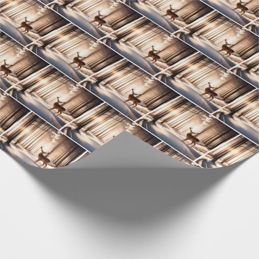 Buck in Winterwald Geschenkpapier (Ecke)