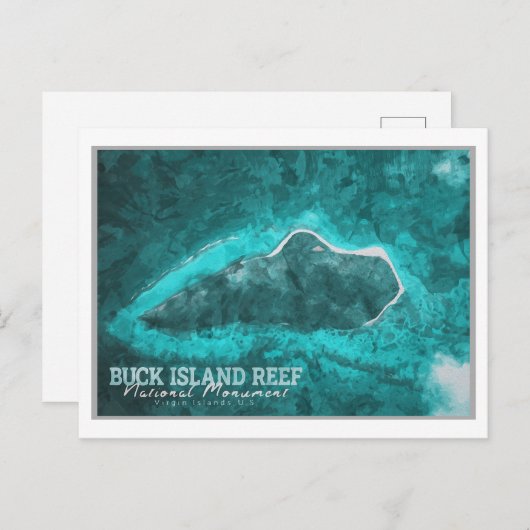BUCK ISLAND - JUNGFRAU INSELN VEREINIGTE STAATEN POSTKARTE (Vorne/Hinten)