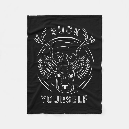 Buck Jagd Sie selbst Fleecedecke (Vorderseite)