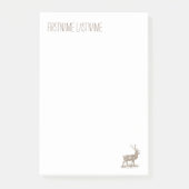Buck Mule Deer Corner Letterpress Style Post-it Klebezettel (Vorderseite)