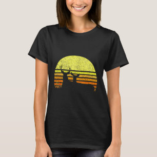 Buck Mule Deer Jagd Vater Vintag Retro Sun Bow H T-Shirt