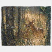Buck N Doe Reh Im Hohen Gras Fleecedecke (Vorderseite (Horizontal))