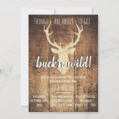 Buck n Wild letzte Jagd Rustikaler Junggeselinnen- Einladung (Vorderseite)