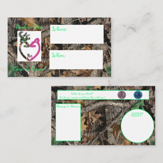 Buck oder Doe Baby Dusche/Enthüllung Einladung (Vorne/Hinten)