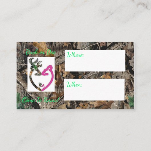 Buck oder Doe Baby Dusche/Enthüllung Einladung (Vorderseite)