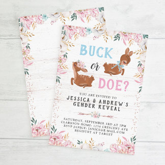 Buck oder Doe? Baby Shower Reveal Einladung