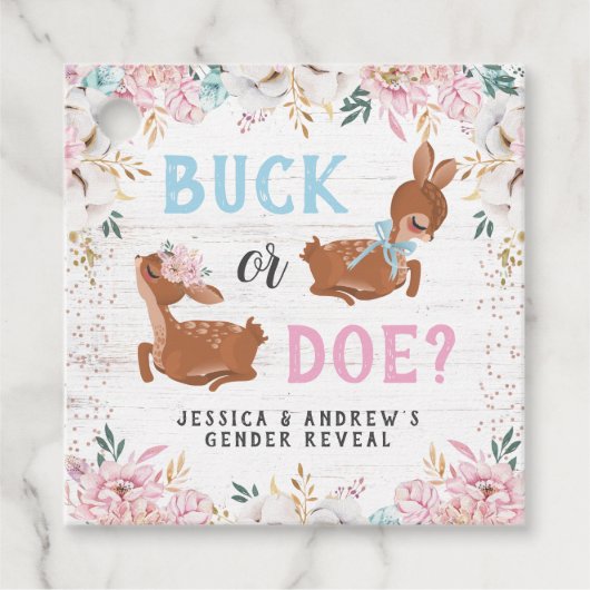 Buck oder Doe? Baby Shower Reveal Geschenkanhänger (Vorderseite)