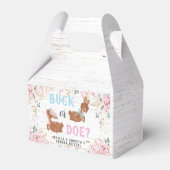 Buck oder Doe? Baby Shower Reveal Geschenkschachtel (Rückseite)