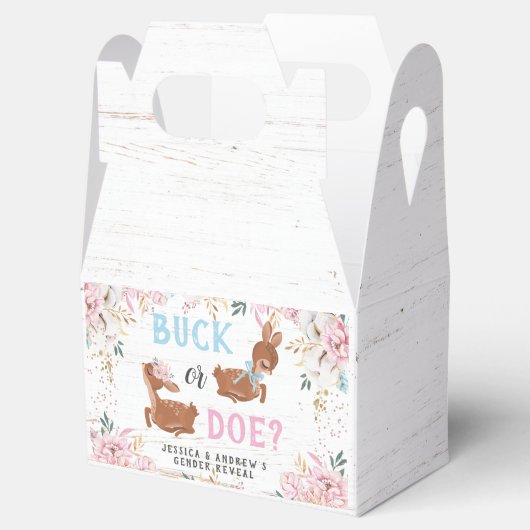 Buck oder Doe? Baby Shower Reveal Geschenkschachtel (Geöffnet)