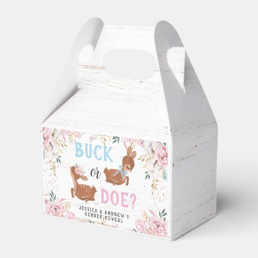 Buck oder Doe? Baby Shower Reveal Geschenkschachtel (Vorderseite)