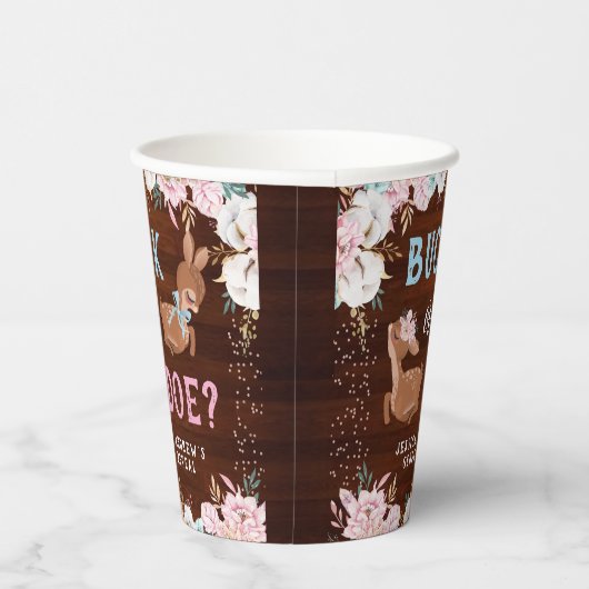 Buck oder Doe? Baby Shower Reveal Pappbecher (Rechts)