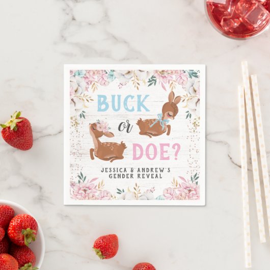 Buck oder Doe? Baby Shower Reveal Serviette (Beispiel)