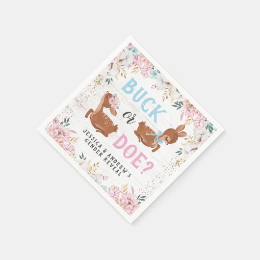 Buck oder Doe? Baby Shower Reveal Serviette (Ecke)