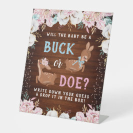 Buck oder Doe? Baby Shower Reveal Sockelschild