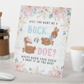 Buck oder Doe? Baby Shower Reveal Sockelschild (In Situ)