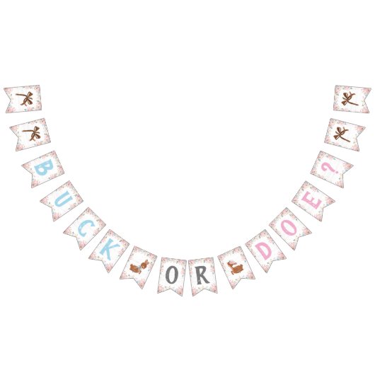 Buck oder Doe? Baby Shower Reveal Wimpelkette (Alle)