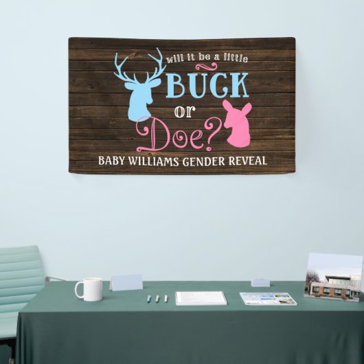 Buck oder Doe Gender Reveal Party Baby Shower Banner (Messeveranstaltung)
