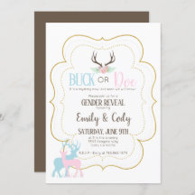 Buck oder Doe Gender Reveal Party Baby Shower