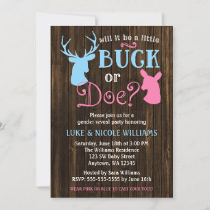 Buck oder Doe Gender Reveal Party Baby Shower Einladung