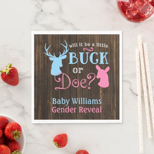 Buck oder Doe Gender Reveal Party Baby Shower Serviette (Beispiel)