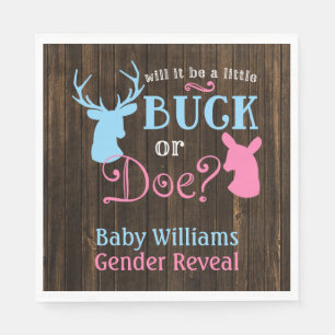 Buck oder Doe Gender Reveal Party Baby Shower Serviette