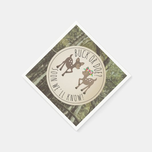 Buck oder Dose Camouflage Baby Geschlecht offenbar Serviette (Ecke)