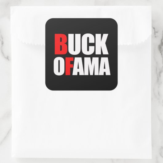 BUCK OFAMA QUADRATISCHER AUFKLEBER (Tasche)