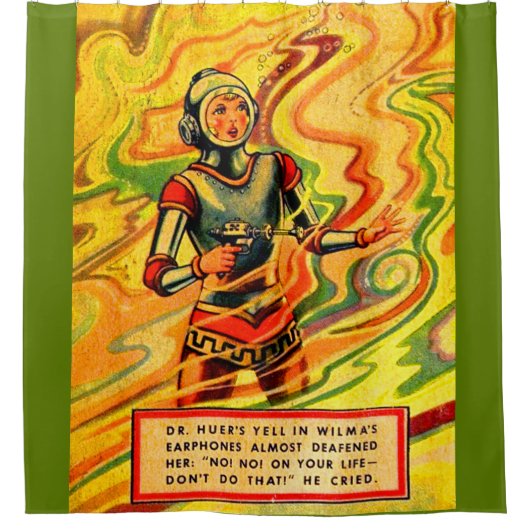 Buck Rogers Comic Wilma Deering der 1930er Jahre Duschvorhang (Vorderseite)
