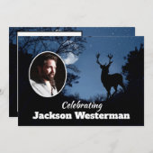 Buck-Silhouette bei Night MemorialEinladung Einladung (Vorne/Hinten)