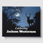 Buck-Silhouette im Gästebuch für Nachtschwärmer (Vorderseite)