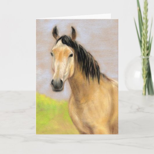 "Buck Skin Horse" Pastel Art Grußkarte Karte (Vorderseite)