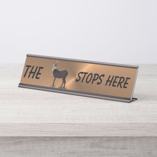 BUCK STOPS HIER* SCHREIBTISCHNAMENSPLAKETTE (Vorderseite )