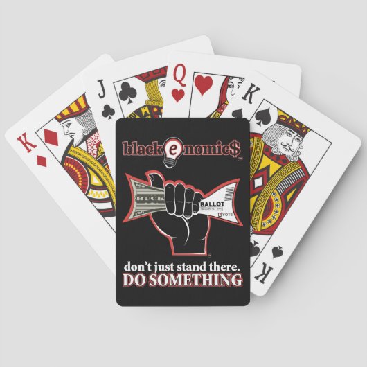 "Buck und Wahlzettel" Spielkarten (Schwarz) (Rückseite)