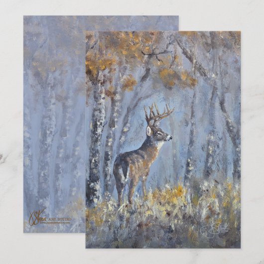 Buck-Wiese Feiertagskarte (Vorne/Hinten)