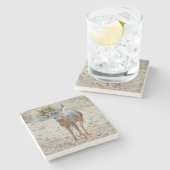 Buck Wild Deer Texas Stone Untersetzer (Seitenansicht)