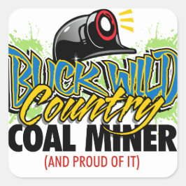 BUCK WILD LANDKOHLEBERMINER QUADRATISCHER AUFKLEBER