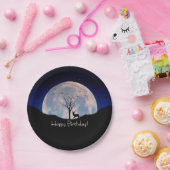 Buck with Big Rack Against Full Moon Happy BD Pappteller (Party)