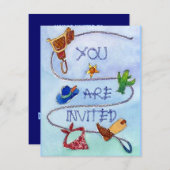 BUCKAROO BIRTHDAY PARTEI INVITATION ~ EZ2 CUSTOMIZ EINLADUNG (Vorne/Hinten)