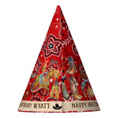 Buckaroo Cowboy Birthday Party Boy's Name Niedlich Partyhütchen (Rückseite)