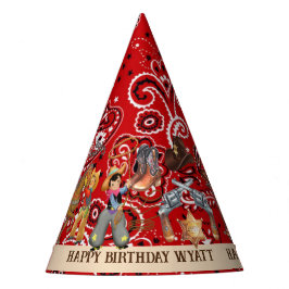 Buckaroo Cowboy Birthday Party Boy's Name Niedlich Partyhütchen