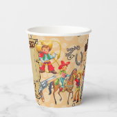 Buckaroo Cowboy Boy's Birthday Foto & Name Niedlic Pappbecher (Rückseite)