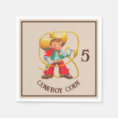 Buckaroo Cowboy Boy's Birthday Name & Age Serviette (Vorderseite)