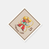 Buckaroo Cowboy Boy's Birthday Name & Age Serviette (Ecke)