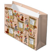 Buckaroo Cowboy Gewollt Name & Beschreibung hinzuf Große Geschenktüte (Vorderseite Schrägansicht)