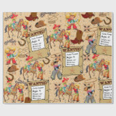 Buckaroo Cowboy Gewollt Name und Beschreibung hinz Geschenkpapier (Flach)