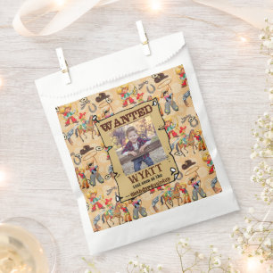 Buckaroo Cowboy Jungen Geburtstagsfoto & Name Cute Geschenktütchen